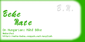 beke mate business card